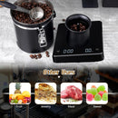 Precision Scale - Barista Scale - Coffee Scale with Timer - Small 3 kg / 0 g Coffee Scale with Gravity Sensor - Rechargeable Kitchen Scale - Barista Essential - High Precision - Black