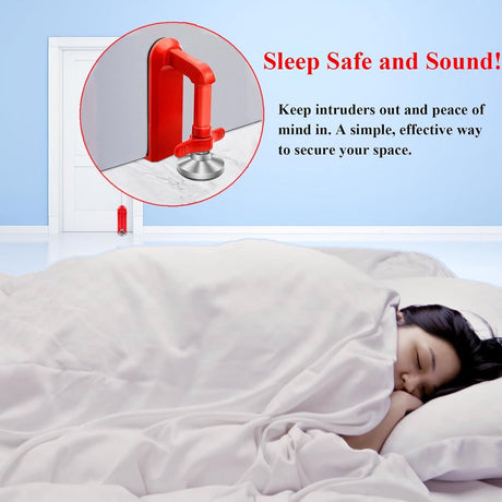 Door security - portable door locks for theft protection while traveling, security for hotel rooms and apartments - drill-free garage door for women and children - peaceful sleep