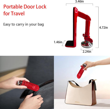 Door security - portable door locks for theft protection while traveling, security for hotel rooms and apartments - drill-free garage door for women and children - peaceful sleep