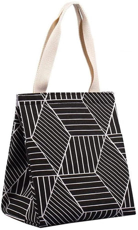 Lunch bag - Insulated bags - Insulated lunch bag for women - Sturdy, foldable and portable lunch bag with wide opening - With interior pockets - Insulated and leakproof cooler - For picnics and beaches for adults (Black Diamond)