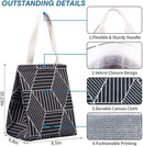 Lunch bag - Insulated bags - Insulated lunch bag for women - Sturdy, foldable and portable lunch bag with wide opening - With interior pockets - Insulated and leakproof cooler - For picnics and beaches for adults (Black Diamond)