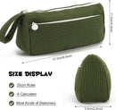 Corduroy pencil case - Pretty pencil case with a practical zipper - Makeup bag - Suitable for school-aged teenagers, boys and girls