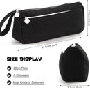 Corduroy Pencil Case - Cute pencil case with a convenient zipper - Makeup bag - Suitable for school-aged teenagers, boys and girls - black