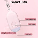Rechargeable Personal Alarm – Keychain – Personal Alarm – Alarm Keychain – Rechargeable LED Flashlight – Self-Defense Products – Self-Defense Alarm – Personal Alarm – Pink