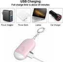 Rechargeable Personal Alarm – Keychain – Personal Alarm – Alarm Keychain – Rechargeable LED Flashlight – Self-Defense Products – Self-Defense Alarm – Personal Alarm – Pink