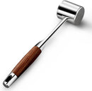 Professional Meat Tenderizer - Meat Mallet - Double-Sided Stainless Steel Meat Tenderizer - Steak Mallet with Non-Slip Wooden Handle - Dishwasher Safe Kitchen Utensil