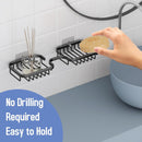 Soap dish - 2 pieces - Soap dish - Shower - Bathroom - Black - Self-adhesive - Space aluminum