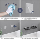 Soap dish - 2 pieces - Soap dish - Shower - Bathroom - Black - Self-adhesive - Space aluminum