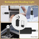 Reading light for books - For bed - With clip - Rechargeable - 5 settings - Bedside lamp - Black