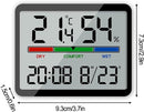 Wekker - Digital Alarm Clock - Weather Station - Room Thermometer - Digital Bathroom Clock - Shower Timer - Kitchen Thermometer - Gym - Bedroom - Kitchen - Office - Christmas Gifts - Black