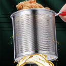 Frying pan - Frying pans - Frying pan set - Stainless steel frying pan with strainer - Portable stainless steel frying pan - Mini shrimp fryer - Small frying basket - Suitable for home cooking