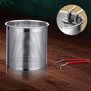 Frying pan - Frying pans - Frying pan set - Stainless steel frying pan with strainer - Portable stainless steel frying pan - Mini shrimp fryer - Small frying basket - Suitable for home cooking