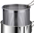 Frying pan - Frying pans - Frying pan set - Stainless steel frying pan with strainer - Portable stainless steel frying pan - Mini shrimp fryer - Small frying basket - Suitable for home cooking