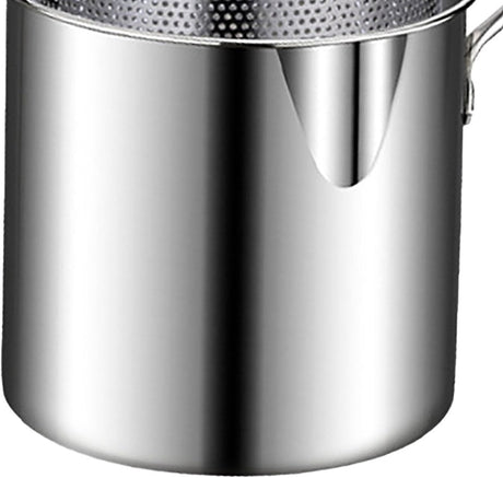 Frying pan - Frying pans - Frying pan set - Stainless steel frying pan with strainer - Portable stainless steel frying pan - Mini shrimp fryer - Small frying basket - Suitable for home cooking