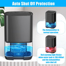 Ultra-quiet smart air dehumidifier - 1L capacity - Dehumidifier for bedroom, bathroom, basement, house - 2 in 1 - Small - Quiet - Black