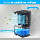 Ultra-quiet smart air dehumidifier - 1L capacity - Dehumidifier for bedroom, bathroom, basement, house - 2 in 1 - Small - Quiet - Black