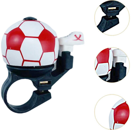Bicycle bell - Red football bicycle bell - Football bicycle bell - Bicycle horn - Children's bicycle bell - Bicycle horn - Red