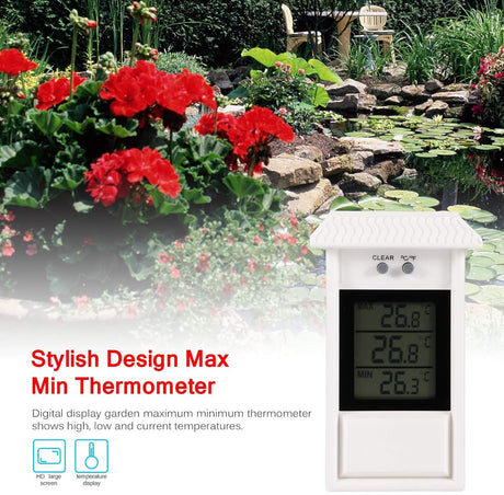 Indoor and outdoor thermometer - Thermometer - Hygrometer - Weather station - Digital thermometer - Weatherproof for indoor and outdoor use - Wit