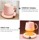 Mug or cup warmer - Heating plate - Coffee cup warmer - Tea cup warmer - Thermal heating plate - Heated coaster - USB coffee warmer for home, office, or desk use - Pink