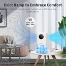 Dehumidifier - Ultra-Quiet Smart Dehumidifier - Home Dehumidifier - Ultra-Quiet Portable Dehumidifier - For Drying Laundry - Dehumidifies Bedrooms, Bathrooms, Wardrobes, and Caravans - White