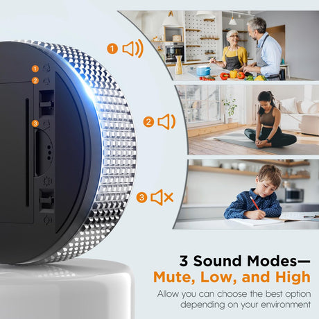 Digital Timer - Digital Kitchen Timer - Smart Timer - LED Display - Magnetic - 360 Degree Rotation - BBQ Alarm Clock - Black