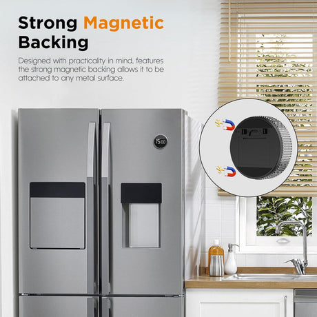 Digital Timer - Digital Kitchen Timer - Smart Timer - LED Display - Magnetic - 360 Degree Rotation - BBQ Alarm Clock - Black