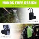 Portable Camping Shower - 6000mAh Rechargeable Shower Pump - With Smart LED Display - 4 Spray Modes - IPX7 Waterproof Outdoor Shower - For Hiking, Travel, Car, Pets - Gray