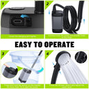 Portable Camping Shower - 6000mAh Rechargeable Shower Pump - With Smart LED Display - 4 Spray Modes - IPX7 Waterproof Outdoor Shower - For Hiking, Travel, Car, Pets - Gray