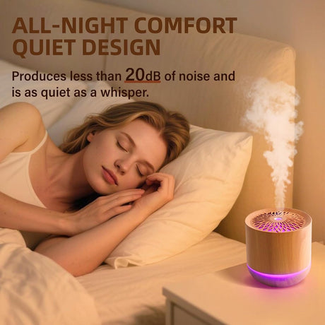 Humidifiers - Aromatherapy Humidifier - 300ml Diffuser - Air Humidifier - Room Humidifier - 7-Color LED - Light and Automatic Shut-Off - Essential Oil Diffuser for Home and Office (Light Color)