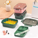 Lunch box - Adult lunch box - Salad lunch box - Compartmentalized lunch box - Integrated 2-layer lunch box - Leakproof lunch box - With cutlery - For work - School - Picnic (vegetables)