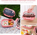 Lunch boxes - Lunch boxes - Adult lunch boxes - Children's lunch boxes - Lunch box with compartments and cutlery - Airtight - 1200 ml - Microwave safe - Ideal for salads - For children and adults - Picnic (pink)
