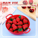 4-Piece Vegetable Basket - Drainer - Kitchen Colander - Plastic Berry Strainer - Colander Basket - with Double Handles - Small Colander - for Fruits, Vegetables and Food - Kitchen Accessories - Red - 19 x 14.8 x 7.5 cm