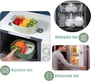 Lunch Box - Bento Box with Cutlery - 3-Layer 2000ml Lunch Box - Insulated Lunch Box for Adults and Children, Picnics, Work, School - Vegetables