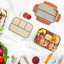 Lunch boxes - Lunch box - Adult lunch box - Children's lunch box - 1300 ml stackable for adults - Leakproof container with compartments - 4-in-1 lunch box, gravy boat and cutlery - Microwave and dishwasher safe (beige)