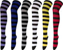 Socks - Women's Knee-High Socks - High Knee-High Socks - Sexy Socks - Women's Knee-High Socks - Stockings - Leg Warmers - Casual Outfit - Role Play - 6 Pairs