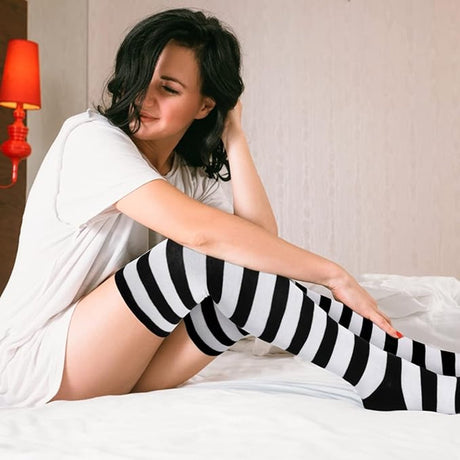 Socks - Women's Knee-High Socks - High Knee-High Socks - Sexy Socks - Women's Knee-High Socks - Stockings - Leg Warmers - Casual Outfit - Role Play - 6 Pairs