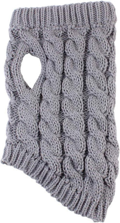 Dog Coat - Dog Vest - Warm Dog Coat - Winter Dog Sweater - Soft Knitted Wool Dog Clothes - Crochet Coat - Perfect for Small and Medium Dogs - Size M - Grijs
