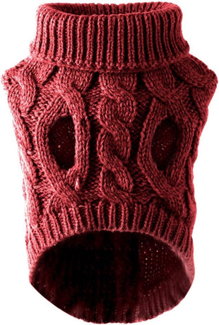 Dog Coat - Dog Vest - Warm Dog Coat - Winter Dog Sweater - Soft Knitted Wool Dog Clothes - Crochet Coat - Perfect for Small and Medium Dogs - Size L - Red