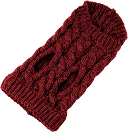Dog Coat - Dog Vest - Warm Dog Coat - Winter Dog Sweater - Soft Knitted Wool Dog Clothes - Crochet Coat - Perfect for Small and Medium Dogs - Size L - Red