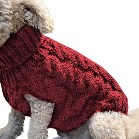 Dog Coat - Dog Sweater Vest - Warm Dog Coat - Winter Dog Sweater - Soft Knitted Wool Dog Clothes - Crochet Coat - Perfect for Small Dogs - Medium-Sized Dogs - Size XL - Red