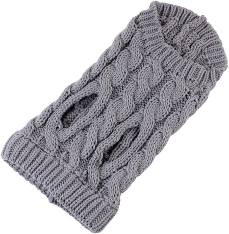 Dog Coat - Dog Vest - Warm Dog Coat - Winter Dog Sweater - Soft Knitted Wool Dog Clothes - Crochet Coat - Perfect for Small and Medium Dogs - Size L - Grijs