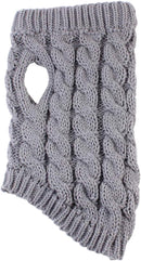 Dog Coat - Dog Vest - Warm Dog Coat - Winter Dog Sweater - Soft Knitted Wool Dog Clothes - Crochet Coat - Perfect for Small and Medium Dogs - Size L - Grijs