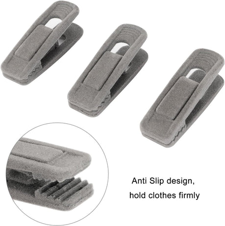 Set of 20 velvet clothespins, flocked clothespins, perfect for use with narrow velvet pendants – Grijs