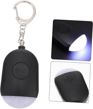 Portable Security Alarm - Personal Alarm - with LED - Emergency Alarm - SOS Button - Alarm Keychain - for Women - Personal Alarm for Outdoor Activities - Personal Alarm Keychain (Black)