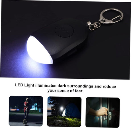 Portable Security Alarm - Personal Alarm - with LED - Emergency Alarm - SOS Button - Alarm Keychain - for Women - Personal Alarm for Outdoor Activities - Personal Alarm Keychain (Black)
