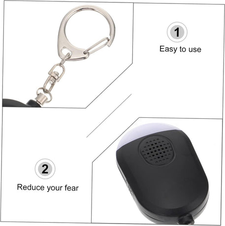 Portable Security Alarm - Personal Alarm - with LED - Emergency Alarm - SOS Button - Alarm Keychain - for Women - Personal Alarm for Outdoor Activities - Personal Alarm Keychain (Black)