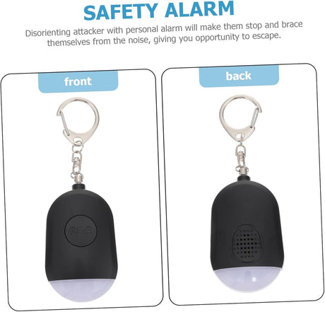 Portable Security Alarm - Personal Alarm - with LED - Emergency Alarm - SOS Button - Alarm Keychain - for Women - Personal Alarm for Outdoor Activities - Personal Alarm Keychain (Black)