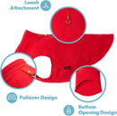 Dog Coat - Fleece Dog Vest - Winter Dog Sweater - Warm Dog Coat - Leash with O-Ring - Perfect for Small and Medium Dogs - Red - Size S