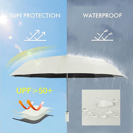 Folding umbrella, safety umbrella, windproof, pocket umbrella, automatic open and close, 105 cm, golf umbrella, 12 reinforced fiberglass ribs, 210T nylon umbrella, travel umbrella with UV protection