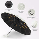 Folding umbrella, safety umbrella, windproof, pocket umbrella, automatic open and close, 105 cm, golf umbrella, 12 reinforced fiberglass ribs, 210T nylon umbrella, travel umbrella with UV protection
